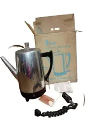 Vintage West Bend 9 Cup Percolator Coffee Pot New In Box With Tags Made USA