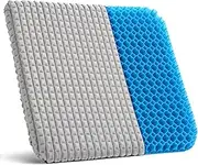 HASA zone Gel Seat Cushion, Double Thick Breathable Car Seat Cushion for Long Sitting, Back Support Cushion with Warm Cover for Winter Home Office Car Wheelchair & Pet