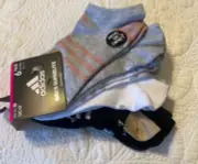 Girls Adidas Superlite Aeroready Super No-Show 6 Pairs Socks Medium 13C-4Y New