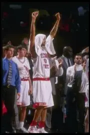 Center Rashaan Smith Fresno State Bulldogs celebrates the UNLV Reb- Old Photo