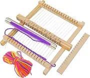 Holibanna Wooden Loom Robot Whelping Kit Machine Stem Weaving Loom for Adults Construction Vehicle Robot Construction Vehicles Cars for Khaki Bamboo