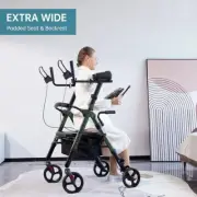 Deluxe OEM ELENKER Rollator Walker Heavy Duty Upright Stand Up Medical Aid Green