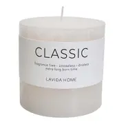 Natural Wax Unscented 10x10cm Classic Pillar Candle Fragrance Free Decor White