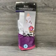 Storybook Mad Hatter Fingerless Gloves Women's Pink Purple White OSFM