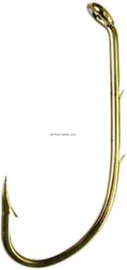 Eagle Claw Baitholder Hook #2/0 Curved/Forged Down Eye Bronze 8/Pk 181AH-2/0