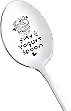 My Yogurt Gift Spoon for Yogurt Lover Women Men Christmas Birthday Gifts for Son Sister Yogurt Spoons Gifts for Husband Mom Grandma Funny Engraved Spoon Yogurt Lover Gifts