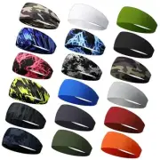 18 Pcs Sports Sweatbands for Men Women Camo Headbands Elegant Retro Colors