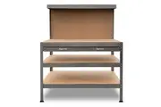 3-Layered Work Bench Garage Storage Table Tool Shop Shelf Silver
