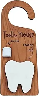Zxpjkyu Wooden Tooth Holder, Nursery Decorative Sign, Tooth Collecting Box for Kids, Boys and Girls, Home, Bathroom, with Tooth Mouse