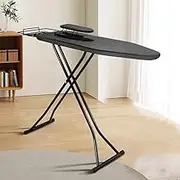 Ironing Board Full Size, Compact Iron Board with Extra Thick Cover,Adjustable Height Iron Stand with Iron Rest, Heavy Legs