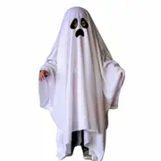 Halloween Ghost Costume Spooky Ghost Cloak Cosplay Role Play Trick-or-Treating Party Prop for Kids Adults Size S