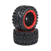 2pcs All Terrain Tire Hub Rear Wheel Red for 1/5 HPI Baja KM 5B RC Car Parts