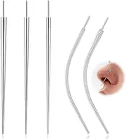 [Tomedeks] 5 PCS Stainless Steel Piercing Taper,14G 16G 18G 20G Threadless Assistant Tool Screw On Insertion Pin,Piercing Changing Tool,Curved Piercing Stretching Kit for Ear/Nose/Belly/Lip/Eyebrow