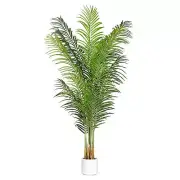 Artificial Palm Tree 6Ft Faux Silk Green Realistic Decorative Tall Fake Potte...