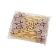 100Pcs Bamboo Bear Toothpicks Fruit Cocktails Sticks Skewers Decorative