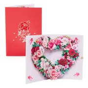 NNEOBA Elegant Cymbidium Orchids Pop-up Greeting Card - Red Rose Love
