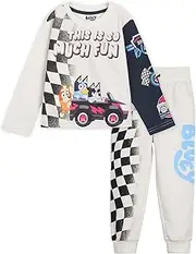 [Bluey] T-Shirt and French Terry Jogger Pants Outfit Set Infant to Big Kid Sizes (12 Months - 10-12)