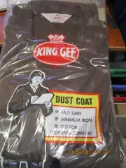 KING GEE DUST/LAB COATS X 5,SIZE 90 CM CHEST, BROWN ,WASH/WEAR, AUSTRALIAN MADE
