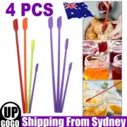 4pcs Silicone Mini Spatula Jar Scraper Scoop Tip Long Spatula Cosmetic Bottle SW