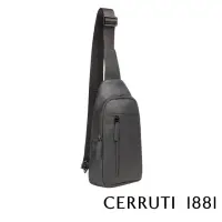 在飛比找momo購物網優惠-【Cerruti 1881】義大利頂級小牛皮斜肩包(灰色 C