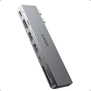 Anker USB C Hub for MacBook, Anker 547 USB-C Hub (7-in-2), Compatible with Thunderbolt 4 USB C Port, 4K HDMI, USB C and 2 USB A Data Ports for MacBook Pro 13 Inch, MacBook Air M1 / M2, and More