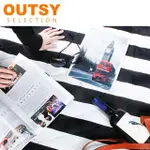 【OUTSY】135X180 特厚鋪棉防水野餐墊/帳篷地墊(黑白膠捲)