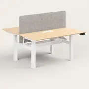 Recess Dual Sit-Stand Desk | Office Desk | Office Workstation | Standing Desk, Screen / Maple / White