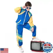 Nenahot Kids 80s Tracksuit Hip Hop Costume Retro Sportswear Sets 80s Colorblo