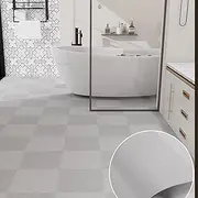 Thickened Bathroom Floor Stickers, Self-Adhesive Waterproof Kitchen Bathroom Floor Renovation Remodeling Carpet Stickers(C,60cmx5m)