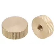 Knurled Thumb Nuts, 4pcs M6 x D20mm x H7mm Brass Blind Hole Knurled Thumb Nuts