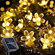 Clearhill Solar String Light, 39.4ft/12M, 100 Lights, 8 Modes LED Outdoor Waterproof Solar Cherry Flower Lights, Garden Fence, Courtyard, Christmas Tree Decoration