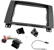 Szwaldaper Double DIN Car Radio Frame Installation Kit, 2 DIN Front Panel Frame, ISO Connector Cable, Antenna Adapter Car Radio Dashboard Panel