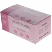 House Brand Dentistry 109112 3-Play Earloop Face Masks ASTM 1 Pink PFE 95% 50/Bx