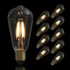 10PCS E27 LED Light Globe Dimmable Edison Bulb 4W ST64 Warm White