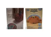 Crotchet & Macrame Pumpkin Craft Kits Set of 2 Complete DIY Beginner Friendly