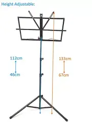 Lightweight Haze GS-A1 Height Adjustable Metal Music Stand, Tripod Base,Foldable