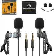 Professional Grade 2 Lavalier Clip-On Microphones Set for Dual Interview - Do...