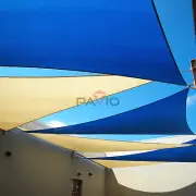 Heavy Duty Cable Sun Shade Sail Blue Triangle 15FT-17FT Width