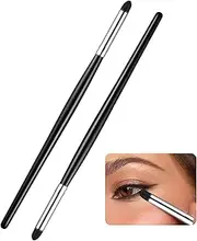 Zubebe 2 Pcs Eyeliner Smudge Brush Set - Soft Sponge Material - Black - 6.2 Inch - For Eyeshadow & Eyelining