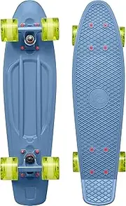 Retrospec Quip Skateboard 22.5" and 27" Classic Retro Plastic Cruiser Complete Skateboard with ABEC 7 Bearings and PU Wheels