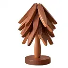 Wooden Trivets for Hot Dishes,Tree Shape Trivet Set,4 Wooden Trivets + 17175