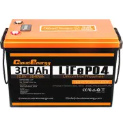 [EU DIRECT] Cloudenergy 12V 300Ah LiFePO4 Lithium Battery Pack 3.84kWh Backup Power 6000+Deep Cycles with Longer Runtime