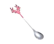 Stirring Spoon Elk Design Reusable Safe Smooth Edge BPA Free Stir Food Grade Fun Mixing Coffee Spoon for Home-E