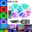 RGB LED Strip Lights IP65 Waterproof 5050 12V 44Keys IR Controller 1-30m