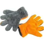 Double-Sided Coral Fleece Five-Finger Car Wash Gloves Instrumentation Drying Plu