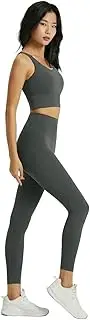 [Generic] Seamless Yoga Set for Women, Gym Clothing, Sports Bra with Semi-Fixed Cups, Workout Tops, Anti-roll Yoga Leggings