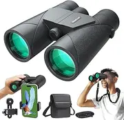 15X45 HD Binoculars for Adults High Powered with Phone Adapter and Tripod, Waterproof Binoculars with Large Eyepiece, Binoculars for Bird Watching Hiking Camping Cruise Ship