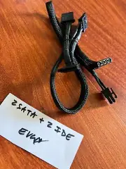 eVGA Supernova 6 pin Perif to 2x Molex IDE 2x SATADRIVER POWER CABLE ,Original