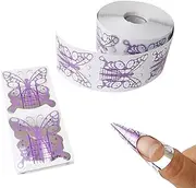 MenYiYDS - 200 Pcs Nail Stencils, Butterfly Purple Stencils, Styling Stencils, Self-Adhesive Gel Nails, Self-Adhesive Butterfly Stencils for Artificial Nail Styling