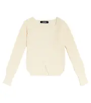 [Jacquemus Enfant] Jacquemus Enfant La Maille Pau cotton and linen cardigan Y 10 white
